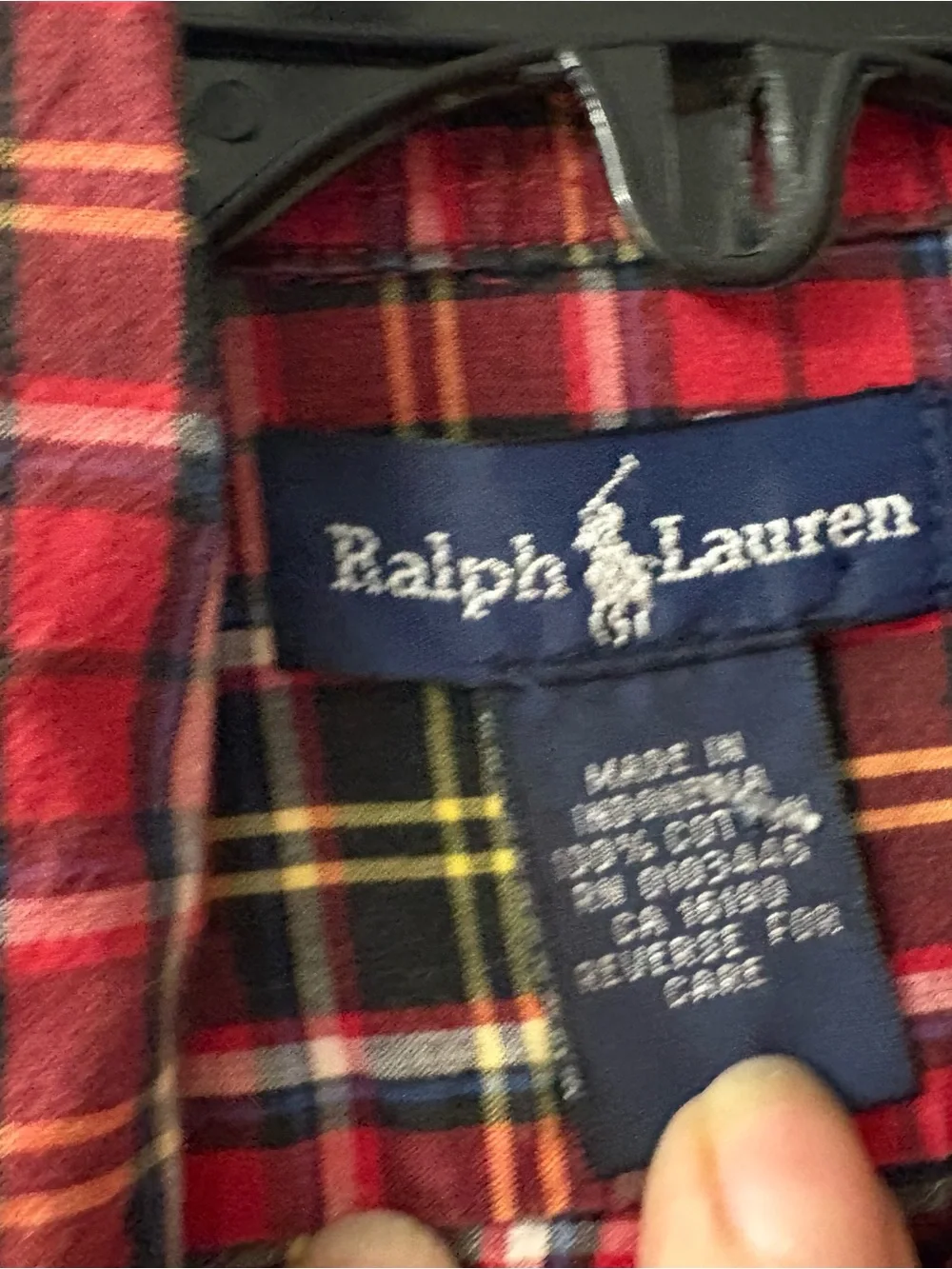 Ralph Lauren Red Black Plaid Button-Down Shirt